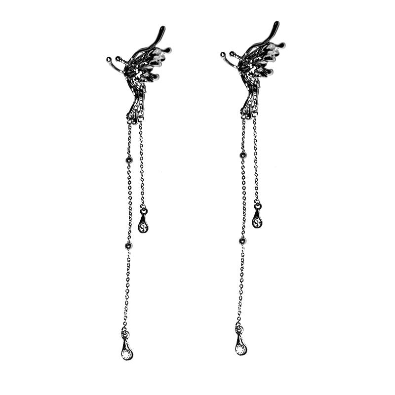 Elegant Butterfly Tassel Clip-On Earrings for Women, 2023 Trendy Design, Chic Ear Cuff Without Piercing