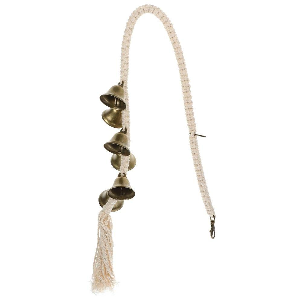 

Хлопковая веревка Веревка для щенка Колокольчики Плетеная Дверной звонок для питомца Ручка двери Колокольчик для дрессировки собаки Наружный декор коричневый