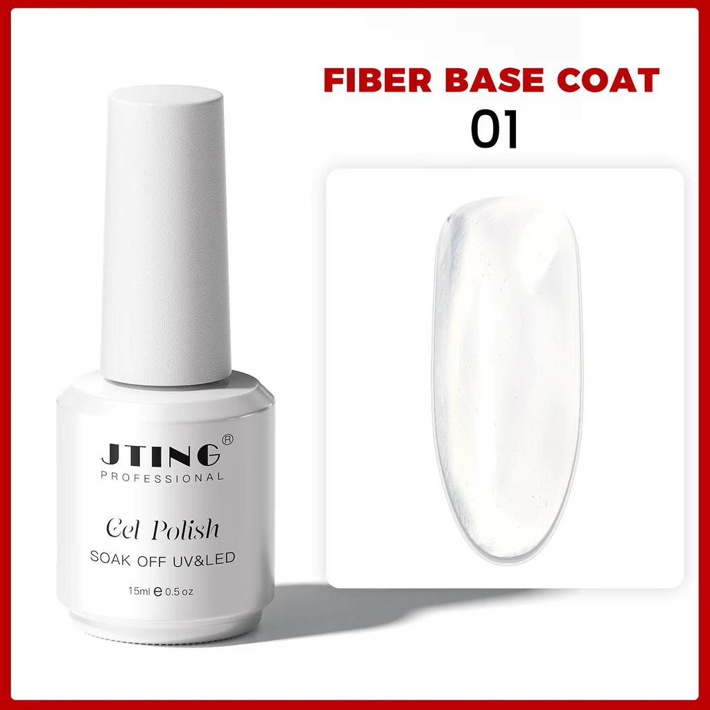 JTING Factory Professional Fiber Base Coat 6colors Nude pink Base Coat Gel Polish OEM Free Design Private Label Gel Nail Polish
