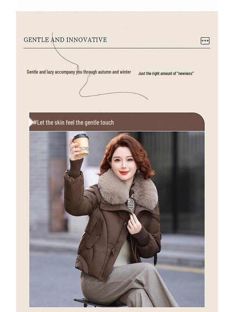 Women's Short Down Cotton Jacket 2025: Stylish Winter Outerwear for Middle-Aged and Elderly Mothers