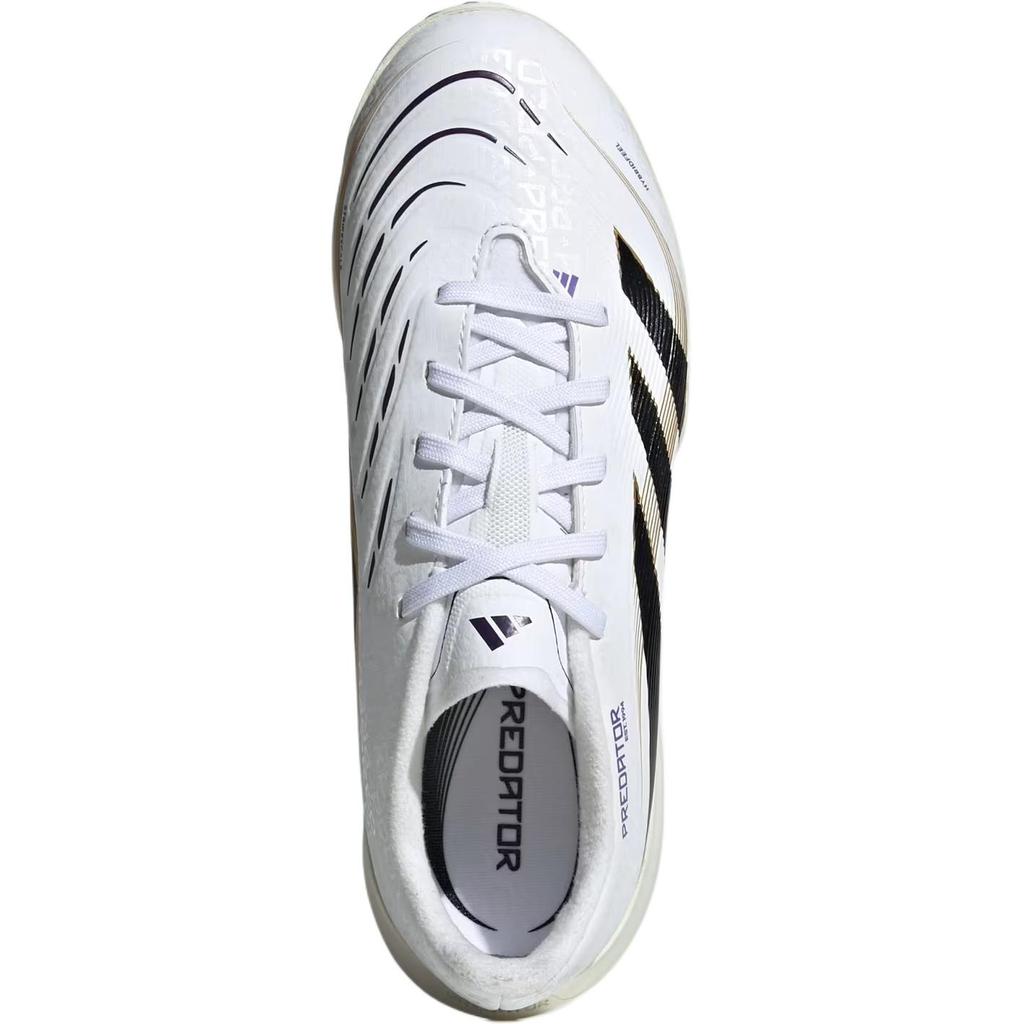 Adidas Predator League Comfortable Fashion Non-Slip Wear-Resistant Low-Top Kids Soccer Shoes Kids Soccer Shoes White Black Gold JI1152