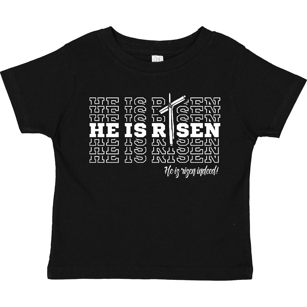 Inktastic He Is Risen Mirror Words Toddler kids boys T-Shirt Easter Jesus Cross Christian 100