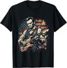 Abraham Lincoln President Playing Guitar US Flag 4th of July Unisex T-Shirt
