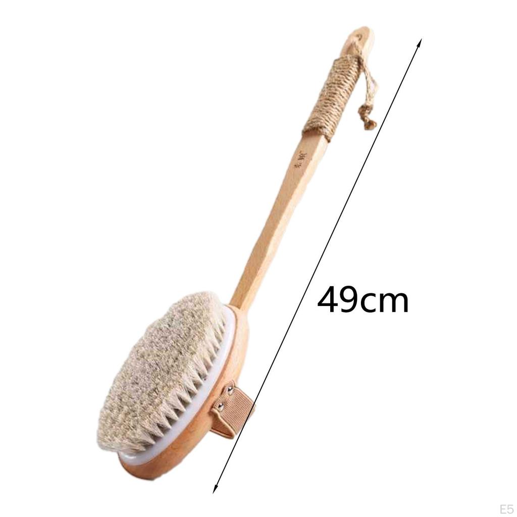 Back Brush Scrubber Non Slip Dry Brushing Long Handle Shower for Bathing, Deep Cleansing,