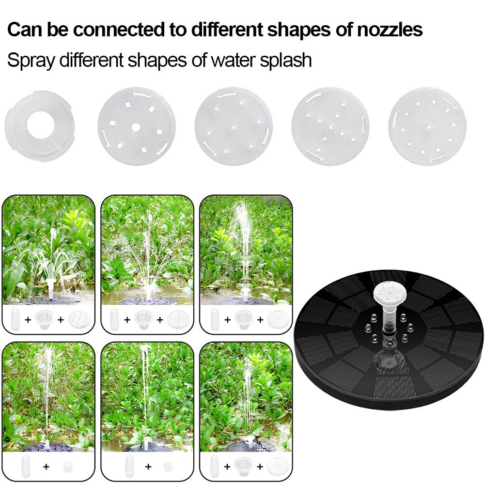 Solar Floating Fountain Water Pump with Color LED Lights for Bird Bath 3W 1600mAh Battery for Garden/Pond/ Pool/Fish Tank Decor