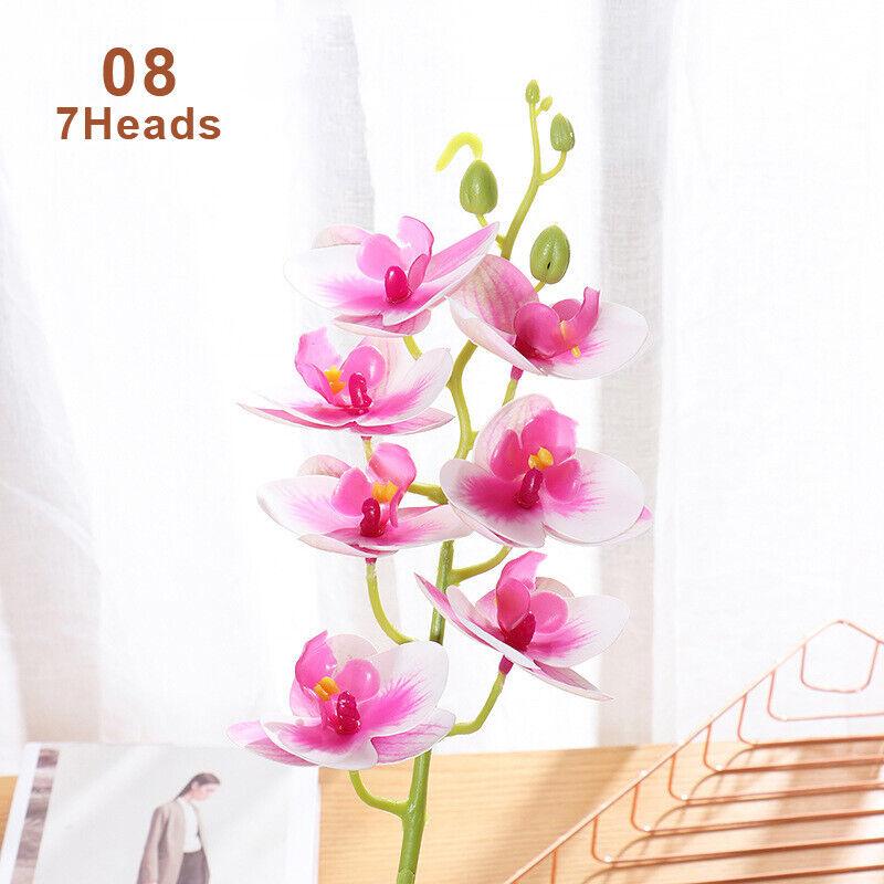 Artificial Butterfly Orchid Flower Bunch Fake Phalaenopsis Wedding Party Decor