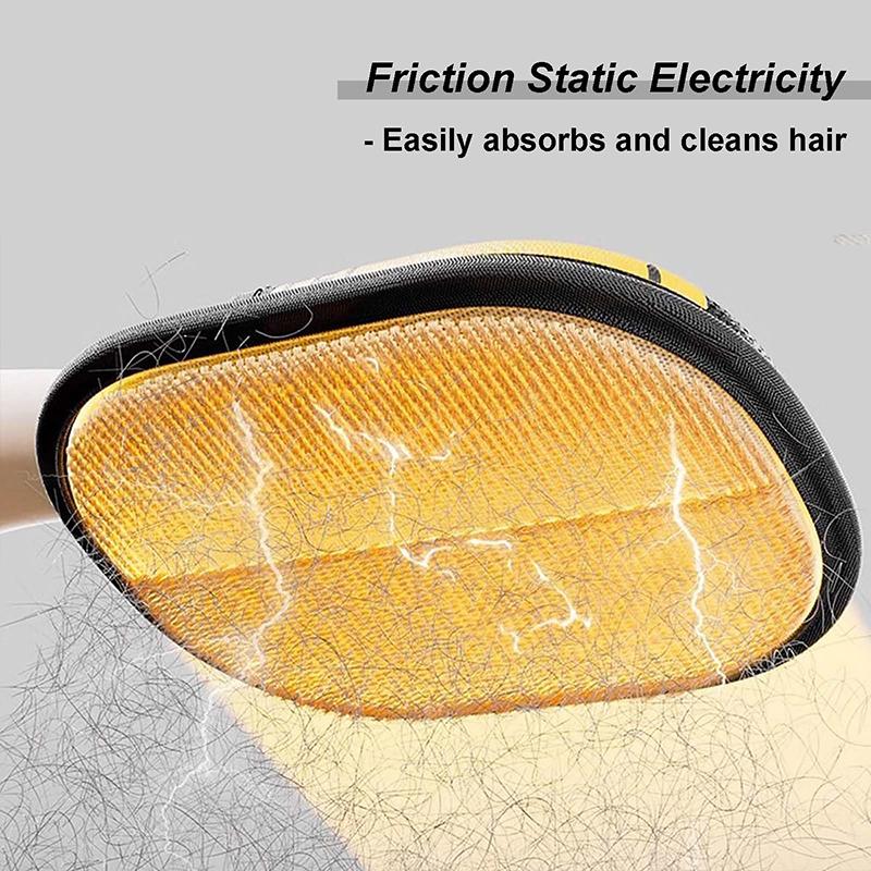 Static Pet Hair Removal Gloves Brush, Reusable Electrostatic Cat Dog Pet Hair Remover Grooming Glove Brush Tool