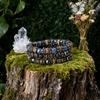 3pcs Handmade Multi Stone Bead Bracelet, An Excellent Choice for Bohemian Dressing and Spiritual Cultivation