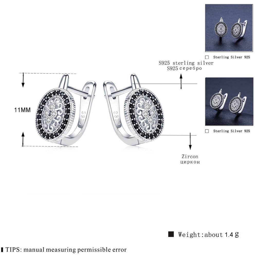 Černá Awn Classic 925 Sterling Silver Kulaté Černé Trendy Spinel zásnubní kruhové náušnice pro ženy Jemné šperky Bijoux I149