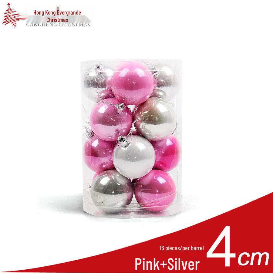 16-Piece Red & White Pearlescent Christmas Ball Ornament Set - Decorative Electroplated Plastic Balls