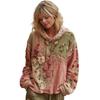 Vintage Bohemian Floral Hoodie Women's Oversized Sweatshirt Casual Long Sleeve Pullover with Pocket Art Print Hooded Tops