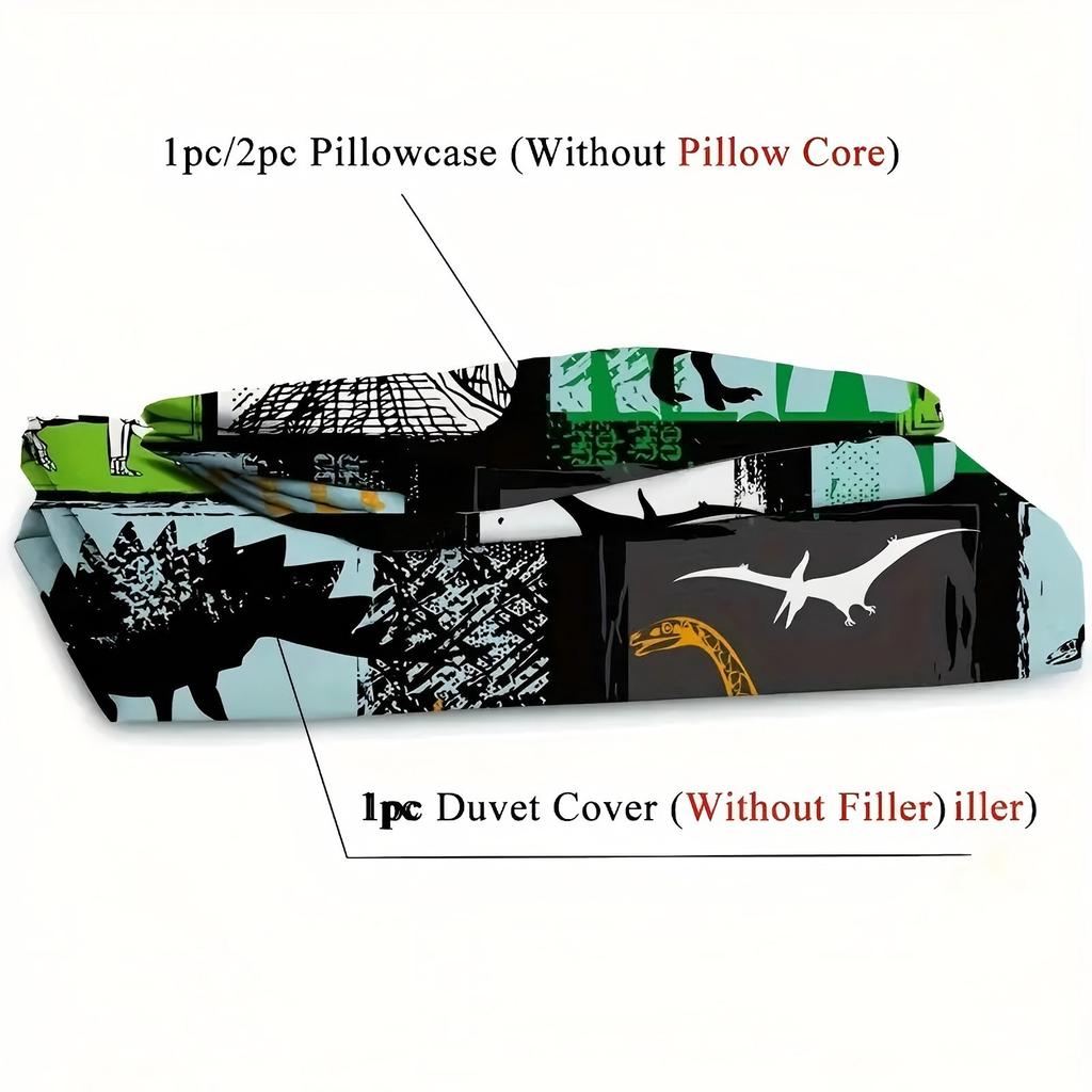 Volcano dinosaur pattern 3D Printed Duvet Cover Soft Comfortable Polyester Bedding Set Primitive animal style Quilt Cover set