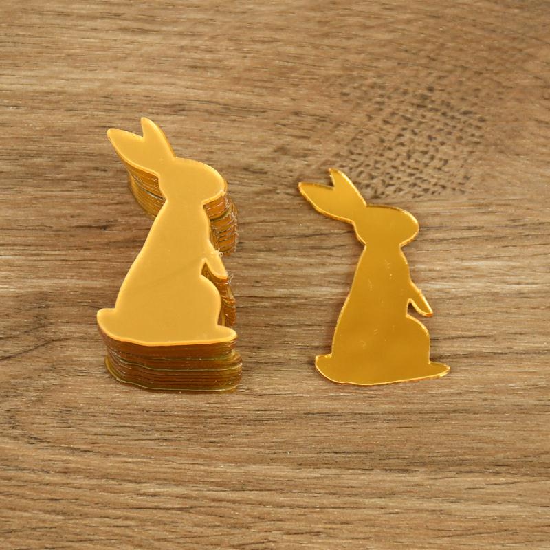 

5 шт. Щасливого пасхального кролика. Насадки для яєць. Акрилові золоті насадки для кексів для пасхальної вечірки. Прикраси для десертів. Дитячі сувеніри.