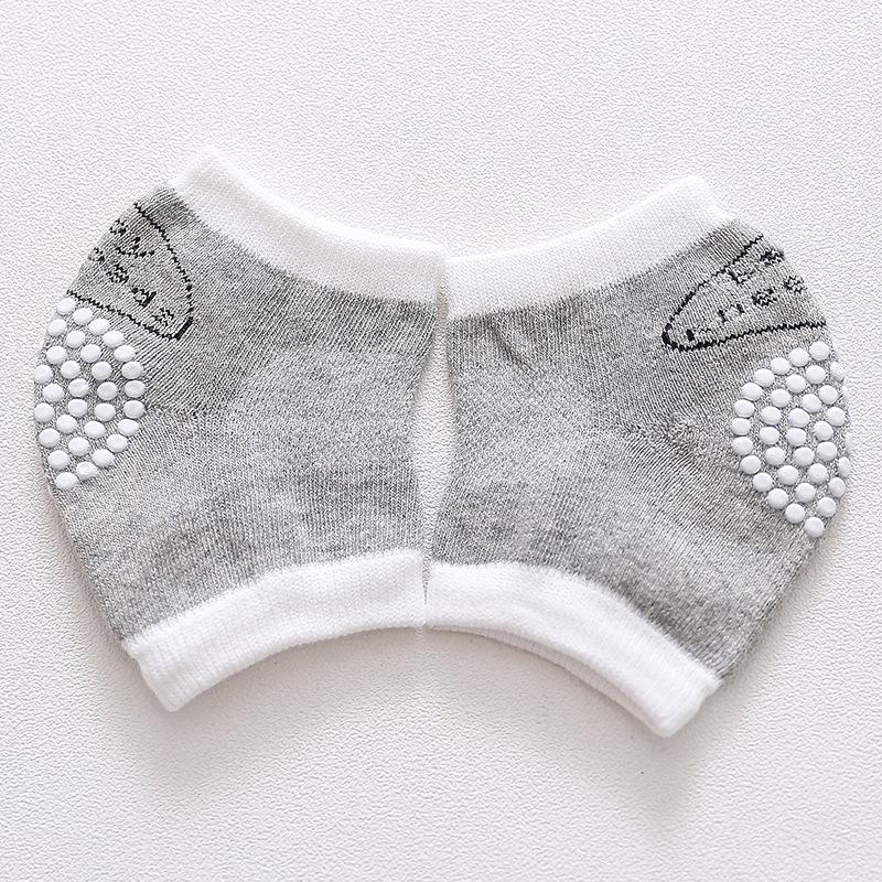 Autumn 100% Cotton  Breathable Mesh Anti-Slip Silicone Grip Baby Crawling & Sports Knee Pads