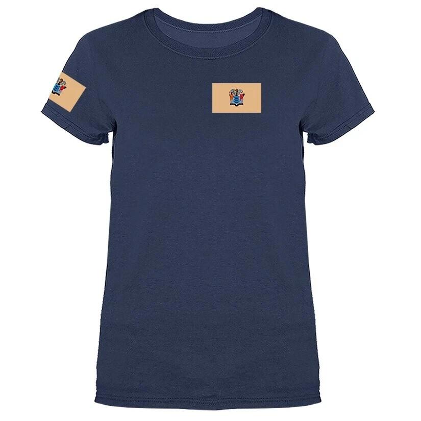 State of New Jersey Flag Crest Graphic Women s T-shirt Unisex T-Shirt XXL