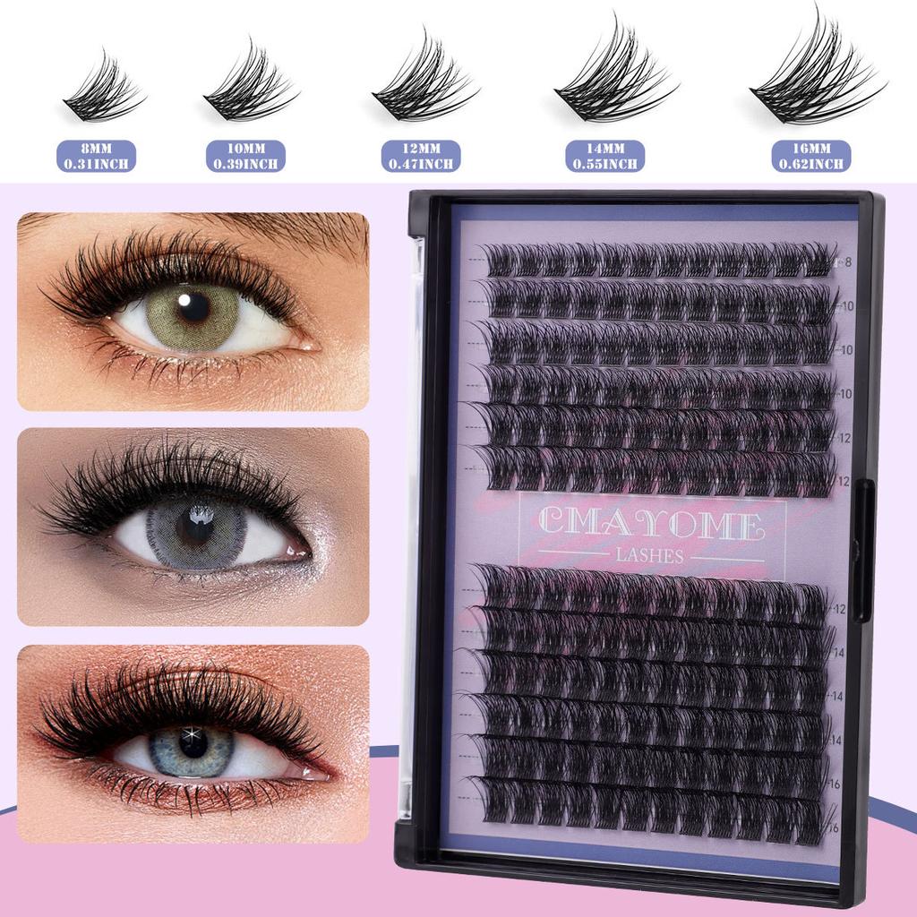 Single Cluster C Curl False Eyelashes Natural Thick Diy Segmented 10-16Mm Eyelashes