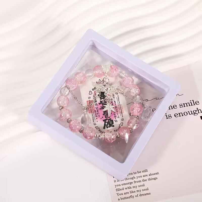 

Niche Crystal Beaded Bracelet - Elegant Gift for Girls & Students With Bag