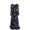 Printed Midi Waist Four Color Temperament Commuters Four Side Stretch Printed Unpadded Long Dress Dresses