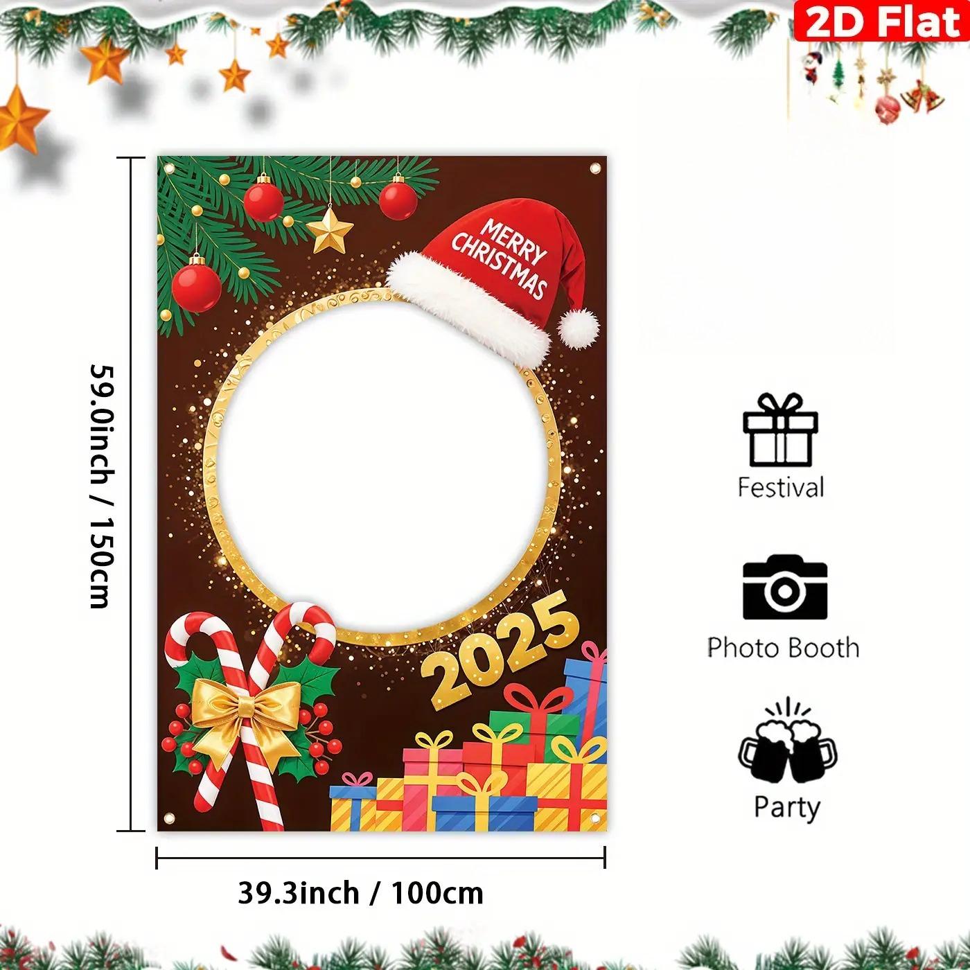 

Christmas Photo Booths Merry Christmas Decoration for Home 2025 Pendant Xmas Backdrop Ornament Navidad Natal New Year Gift 2026
