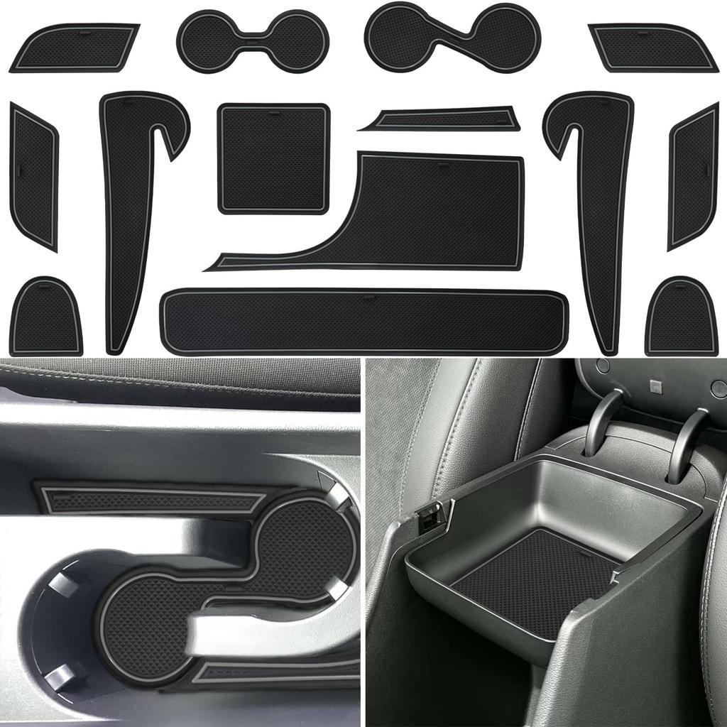 Center Console Liner for Hyundai Kona Accessories (SEL Convenience, N-line, Limited) 2024 2025, Cup Holder Mat, Non-Slip Dust Interior, Rubber