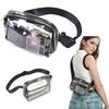 PVC Clear Fanny Pack Waterproof Lightweight Waist Bag with Adjustable Strap Transparent Stadium Crossbody Purse