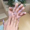 Literary Style Purple French Bow Cat Eye Nail Art Removable Nail Art Sticker Pure Hand-wearing Nail