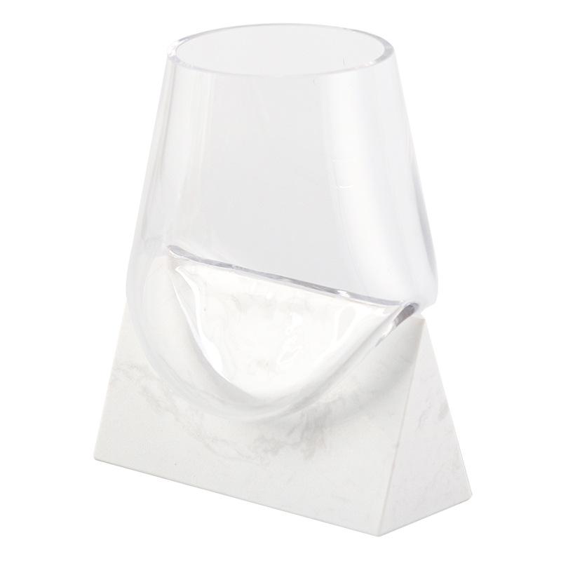 Glass Vase Marble Base Abstract Irregular Fluid Flower Vase Hydroponics Terrarium Flower Arrangement Accessories Home Decoration