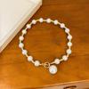 Retro Rhinestone Pearl Beaded Geometric Clasp Collarbone Necklace - Simple, Fashionable, High-End Jewelry