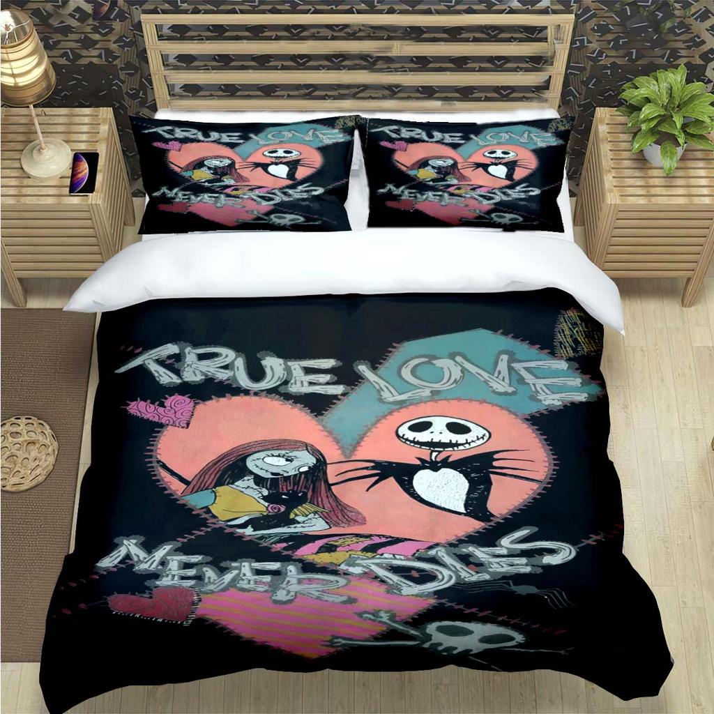 Horror Film The Nightmare Before Christmas Print Bedding Sets Bed Supplies Set Duvet Cover Bed Comforter Set Bedding Set Gift