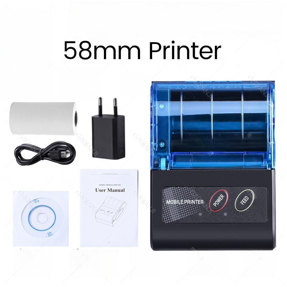 80мм / 58мм Ресторан Супермаркет Бизнес Термопринтер Портативный Мини Печать Билетов POS Система Bluetooth Чековый Принтер 58mm Receipt Printer