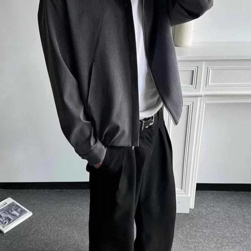 Herren Retro Japanische Yamamoto-Stil Jacke: Vintage, Used-Look, Lässiger Reversmantel für Frühling und Herbst.