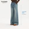 Tao Town Girls' High-Waist Korean Casual Wide Leg Jeans