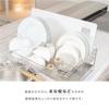 Stainless Steel Dish Drainer Rack, 57cm Wide X 24-37cm Deep, with Chopstick Rest, Adjustable Slide, Large Capacity, Suitable for Use Next To the Sink,