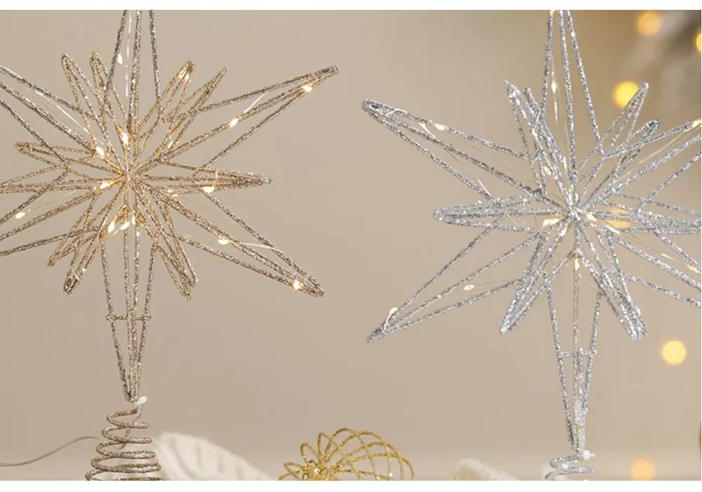 Top for Christmas tree 33 cm silver Christmas tree 1 pc