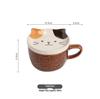 Japanese Cartoon Animal Ceramic Mug with Lid