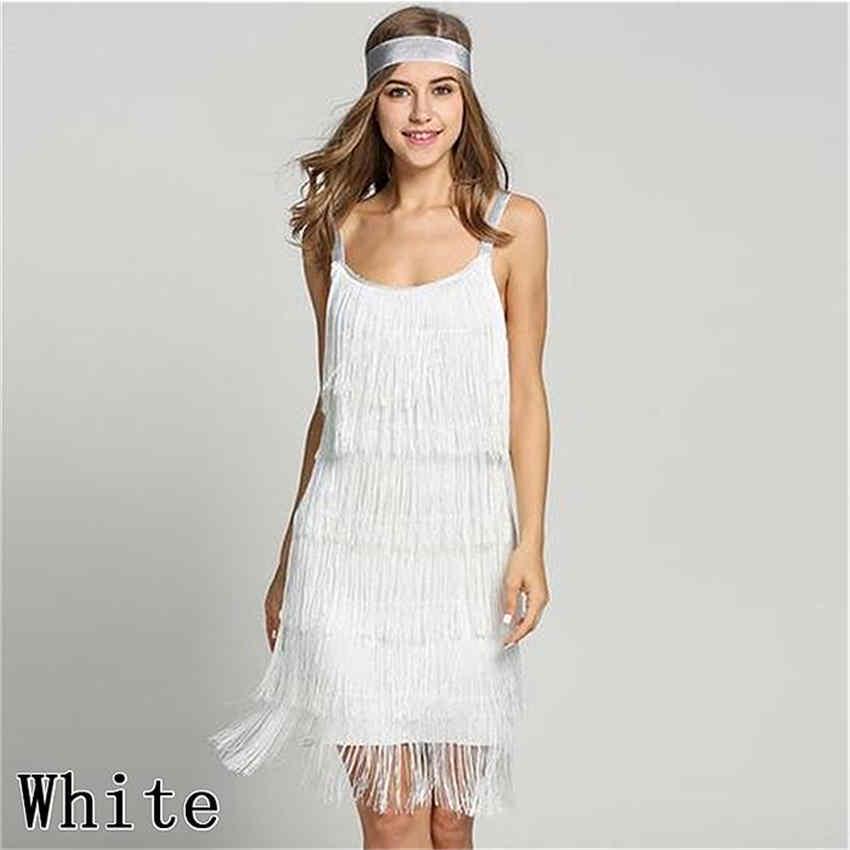 Letnia damska seksowna łączenie z frędzlami z opaską do włosów Sukienka bez rękawów A-line Dress Dance Party Dress
