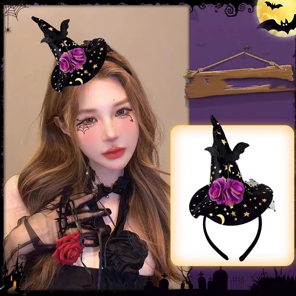 Pumpkin Halloween Witch Hat Headband Spider Cone Hat Hair Hoop Photo Props