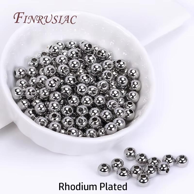 18K Gold Plated Spacer Bead For Jewelry Making,Beads Separators For Bracelet,Metal Round Bead Wholesale,DIY Beading Accessories