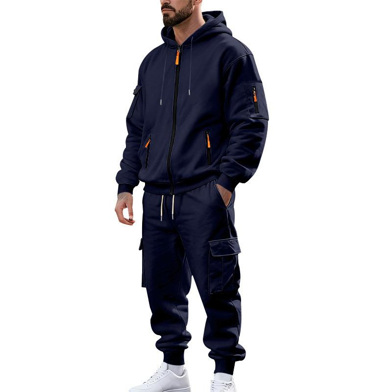 Autumn and Winter New Style Velvet Loose Men's Casual Sports Workwear Trendy Sweatshirt Suit