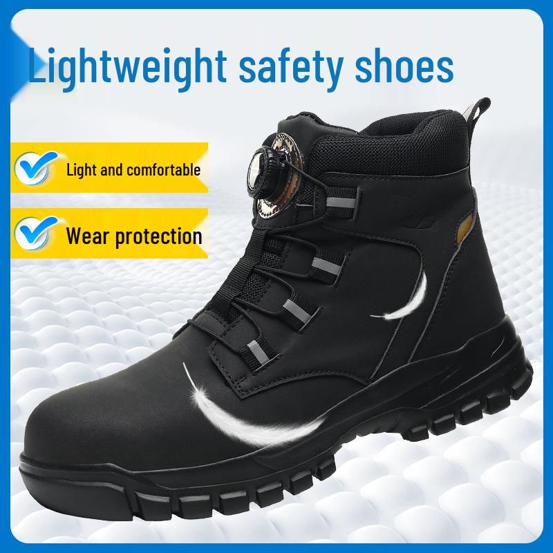 High-Top Steel Toe Safety Boots - Anti-Smash & Puncture Resistant, Durable & Comfortable Work Shoes
