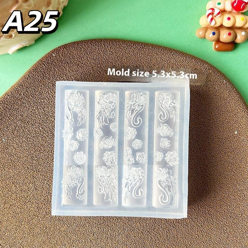 1Pc Chain Ice Flower Butterfly 3D Acrylic Mold Nail Art Decorations Diy Design Silicone Nails Mold