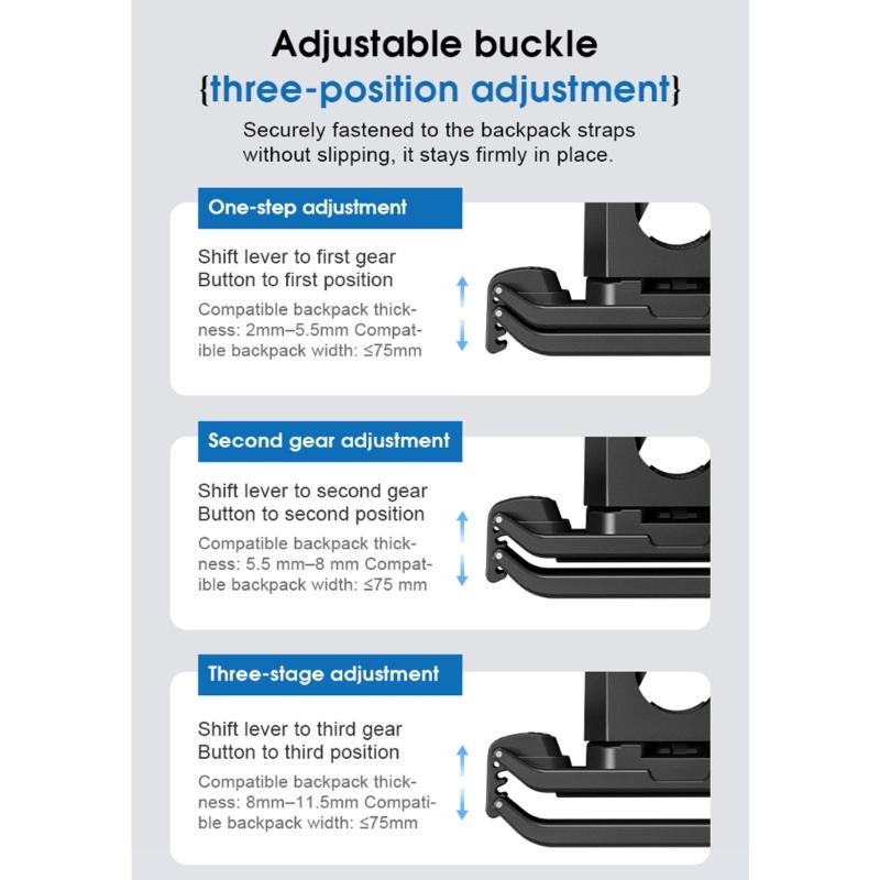 2 In 1 Backpacks Belt Clip Adjustable Holder Quick Release Mount For Up to 26mm Diameter Selfie Sticks Camera Support