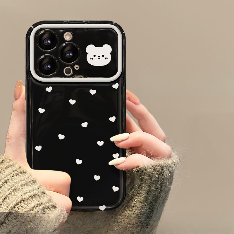 Applicable To Apple 15promax Mobile Phone Case IPhone 13/14 Full Screen Love 11/12 Silicone I Flip Mirror X