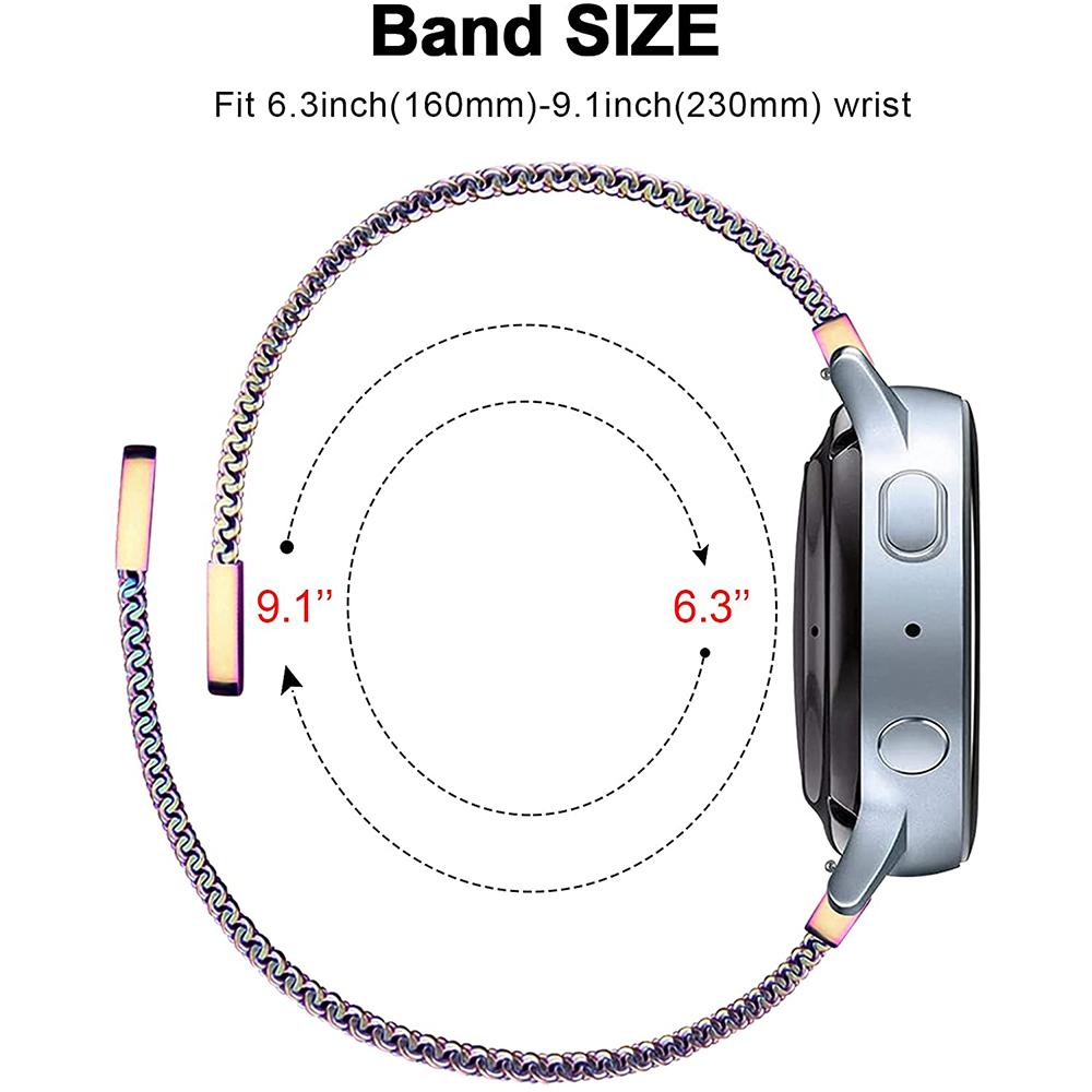 22mm 20mm Milanese Strap for Samsung Watch 3/4/5/Active 2 Stainless Steel Magnetic Wristband for Huawei Watch 3/GT 2/Amazfit GTR