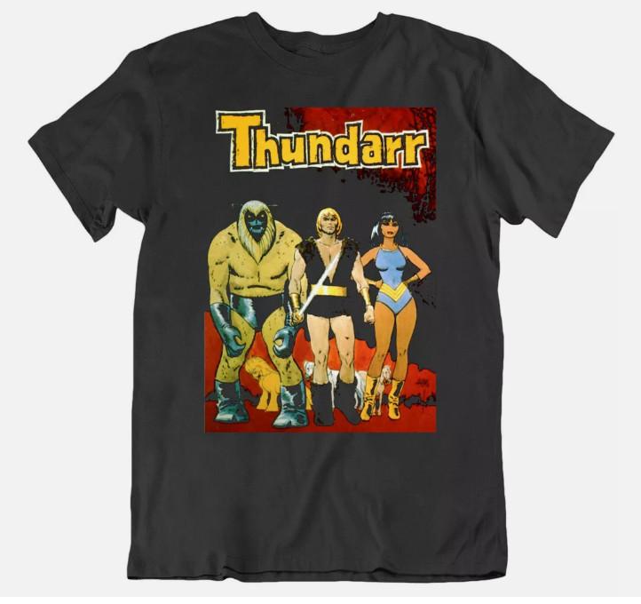 HOT Retro Thundarr the Barbarian Cartoon Poster Movie Fan Black T Shirt
