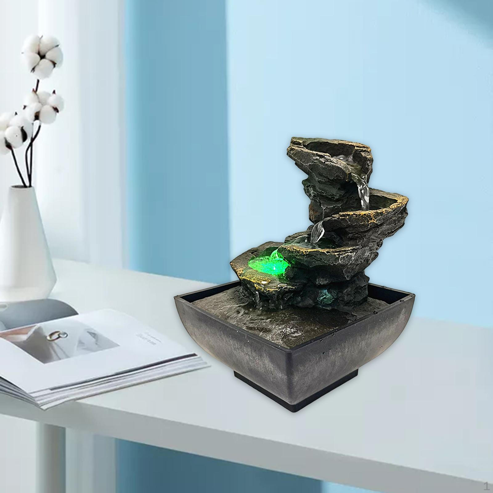 

Настольный фонтан для воды 4-уровневый, речные камни, орнаменты Фэн-шуй, для релаксации, бегущий, декоративный Style A