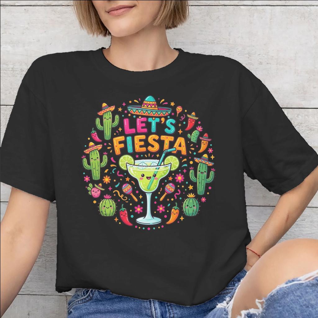Lets Fiesta Cinco De Mayo Tee Shirt for Unisex Unisex Gift T Shirts 100 Cotton Clothes