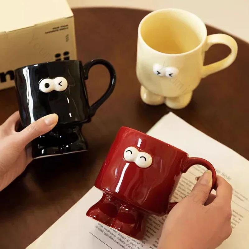 Halloween Kreativní Roztomilý Keramický Hrnček Domácí Snídaně Párové Poháry na Vodu Špičkový Kancelářský Hrnček na Kávu Moderní Styl Vynikající Stolní Nádobí