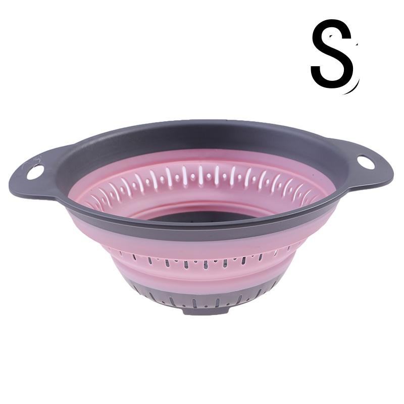 Silicone Kitchen Foldable Storage Basket Collapsible Colander Strainer Fruit Vegetable Washing Kitchen Drainer Filter Organzier