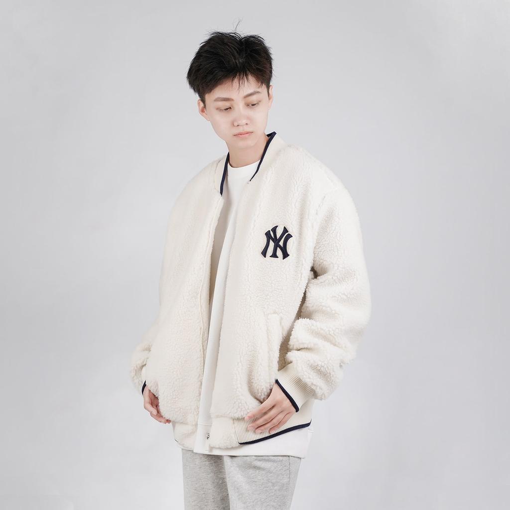 MLB New York Yankees Samtjacken Unisex Elfenbeinweiß Baseballkragen Moderat 31JPF1061-50I
